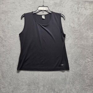 Vintage Champion Tank Top Womens Large Black Pullover Round Neck Stretch